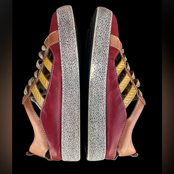 Spring Step L'artiste Porscha Color Block Red/Brown Leather Lace-Up SZ 8.5 - Picture 3 of 9